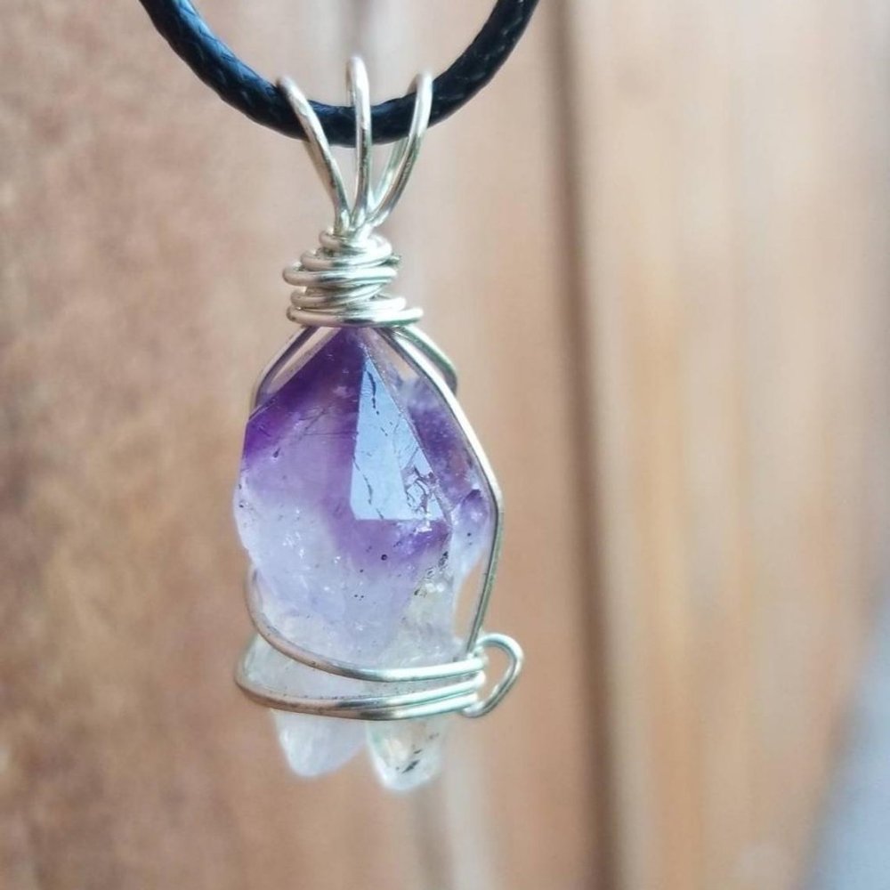 Healing Amethyst Hand Wrapped Crystal Necklace